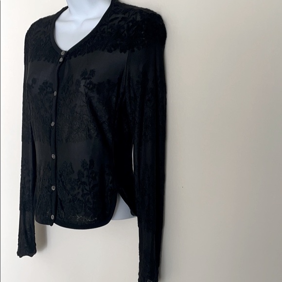Charles Chang -Lima women black lace Cardigan Sz S - Picture 4 of 10